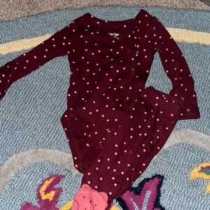 Carter's Burgundy Polka Dot Footie